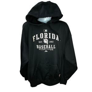 Florida Marlins MLB Authentic Hoodie — Black Neck EST. 1993 Graphic (Size XL)